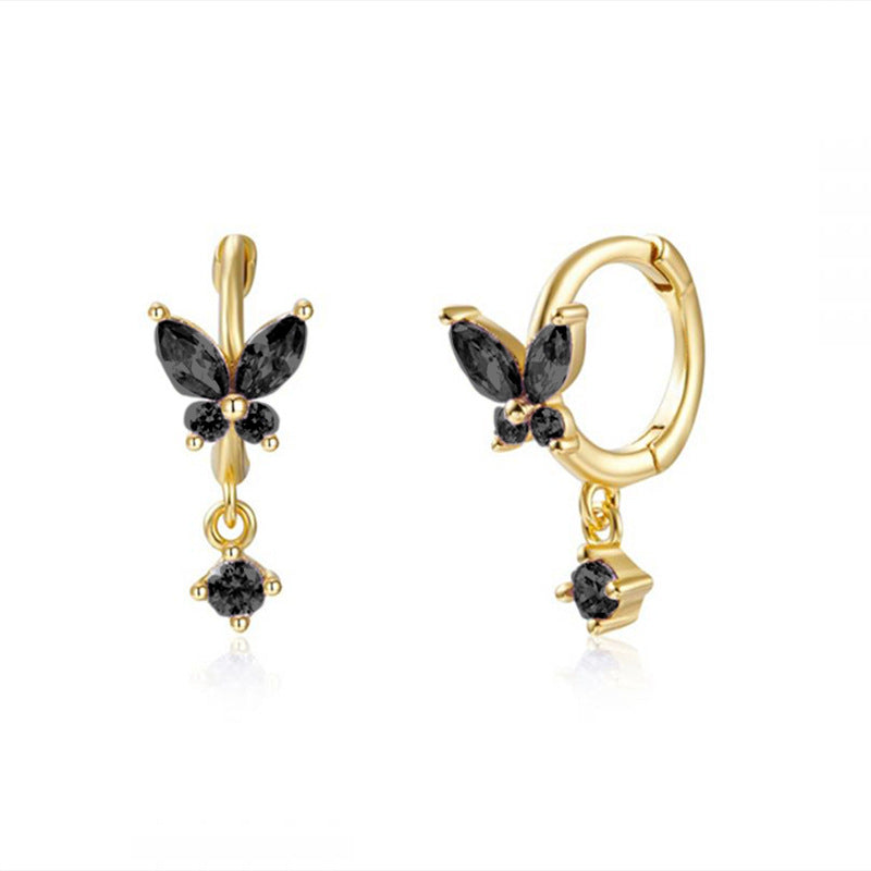 Wholesale Multicolor Zircon Rhinestone Butterfly Earrings